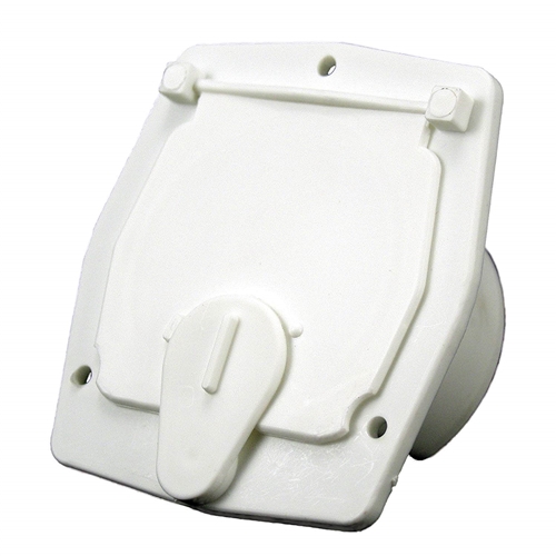 JR Products S-27-10-A Square Electric Cable Hatch - 2-27/32" Cutout - Polar White