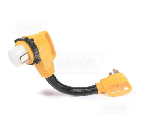 powertap amp 50 　フロントのみ Camco 55562 50A 90 Degree Power Grip Locking Adapter - 18 In