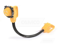 Camco 55522 Power Grip 90 Degree Locking Electrical Adapter - 30 Amp - 18"