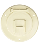 RV Designer B122 Basic Round Cable Hatch - Colonial White