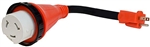 Valterra A10-1550D Mighty Cord 50 Amp Female to 15 Amp Male Detachable RV Adapter Cord - Red