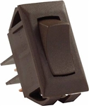 JR Products 12715 Multi-Purpose Single Rocker Momentary-On/Off Switch - Brown