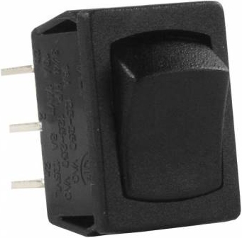 JR Products 12805 Multi-Purpose Single Rocker Mini On/On Switch - Black