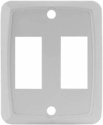 JR Products 12875 RV Double Switch Face Plate - White