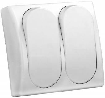 JR Products 13585 Modular Double Rocker Switch - White