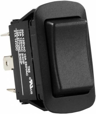 JR Products 13835 Multi-Purpose Single Rocker On/Off/On Switch - Black