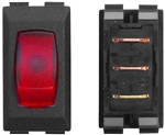 Valterra DG121VP SPST 110V Illuminated On/Off Rocker Switch - Black/Red
