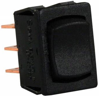JR Products 13445 Multi-Purpose Single Rocker Mom-On/Off/Mom-On Mini Switch - Black