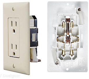 RV Designer S813 AC Self Contained Dual Outlet With Ivory Cover Plate