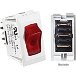 RV Designer S241 10A DC Rocker Switch - White With Red