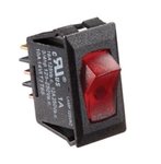 RV Designer S247 10A DC Rocker Switch - Black With Red