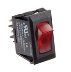 RV Designer 10A DC Rocker Switch - Black With Red