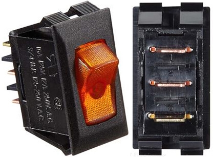 RV Designer S249 10A DC Rocker Switch - Black With Amber