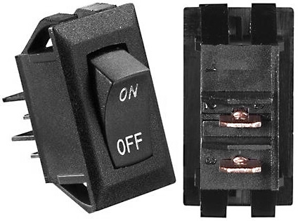 RV Designer S269 10A DC Rocker Switch - Black With Silver Text