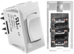 RV Designer S345 Mom-On/Off/Mom-On 10A DC SPDT Rocker Switch - White