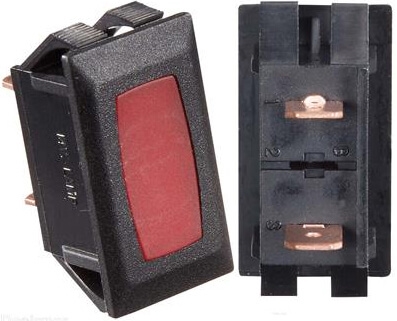 RV Designer S361 Power Indicator Lights - Black With Red