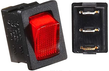 RV Designer S481 20A DC SPST Illuminated Rocker Switch - Black With Red