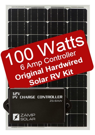 Zamp Solar 100 Watt 6 Amp Original Hardwired Solar RV Kit