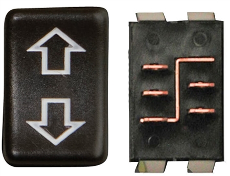 Valterra DG31576VP Side-By-Side 5 Pin Terminal Switch DPDT - Black