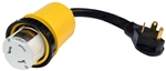 Valterra Mighty Cord 50AF-30AM 12" Locking Ring Adapter For RV - Yellow