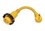 Marinco 1PCMRV Power Cord Adapter, 30 Amp Male RV to 30 Amp Female Locking, 12" Pigtail