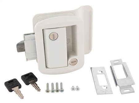 Global Link TTL-43610-9009 RV Entry Door Lock With Keys - White
