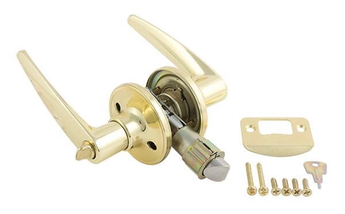 AP Products 013-231 Lever Privacy Lock - Polished Brass