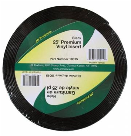 JR Products 10015 Premium Vinyl Insert - 25' x 1" - Black