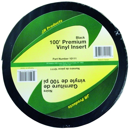 JR Products 10111 Premium Vinyl Insert - 100' x 1" - Black