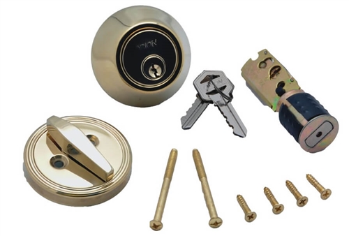 AP Products 013-222 Dead Bolt Single Lock - Polished Brass