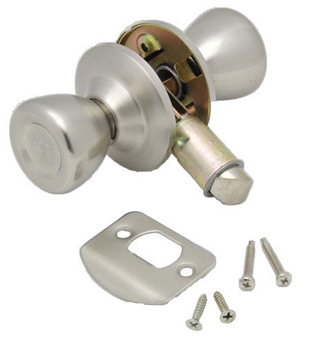 AP Products 013-203-SS Passage Knob Lock Set - Stainless Steel