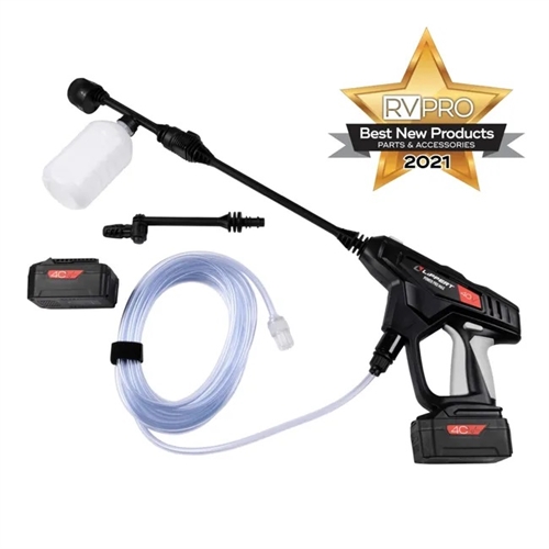 Lippert 2020217218 Power Pro Max Portable Pressure Washer, 520 PSI, 40V battery powered, 6-in-1 nozzle, 3.6 lbs, no cords or fuel required