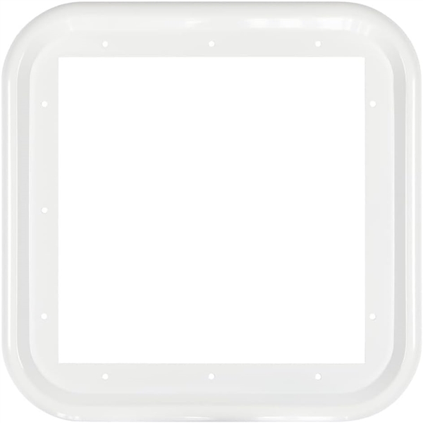 Girard 2GWHDTR-W white RV water heater door trim ring 17.5 x 17.5 inch exterior finish frame Lippert part 11-9113