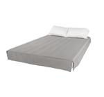 Lippert Thomas Payne 2022107822 Easy Zzzs RV Bedding Set King size in grey with sewn-together quilt, flat sheet, fitted sheet, and pillowcases