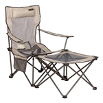 Lippert 2022114829 Sun Soaker Vented Reclining Camping Chair With Footrest, Sand