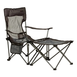 Lippert 2022114830 Sun Soaker Vented Reclining Camping Chair With Footrest, Dark Gray