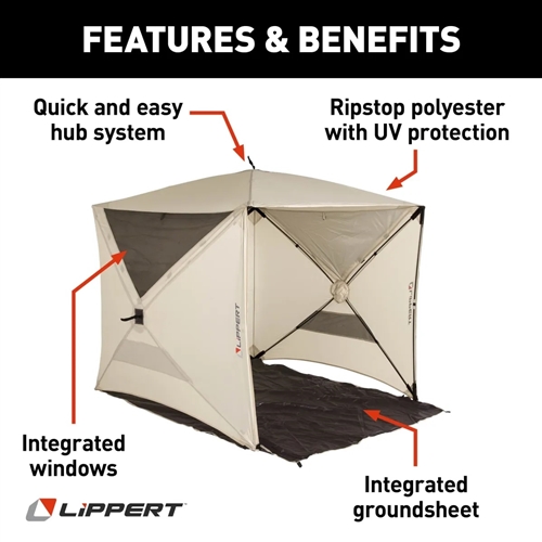 Lippert Picnic Popup Cabin Sun Shelter -- UPF 50+