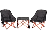 Lippert 2023053719 Baja Overlanding 3-Piece Chair and Table Set -- Dark Gray/Red