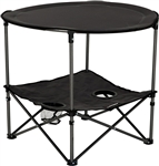 Lippert 2023053720 Two-Tier Folding Camping Table With Cupholders, Dark Gray