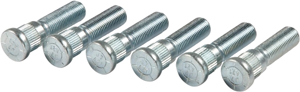 Lippert 2023134013 trailer axle wheel studs, 1/2"-20 x 2", 0.617" knurl, zinc-plated steel, 6-pack replacement for RV and trailer hubs