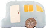 Lippert Wander & Rest 2024121152 Happy Camper RV-Shaped Throw Pillow -- Polyester with Terry Embroidery