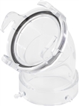 Lippert 2024121184 45-Degree Clear RV Sewer Adapter with 3-Inch Bayonet Fitting