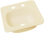 Lippert 209356 RV Square Single Bowl Galley Kitchen Sink 15 x 15 x 5 Inch Parchment ABS Acrylic