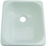Lippert 209630 RV Single Square Galley Kitchen Sink - 13" x 15"- White