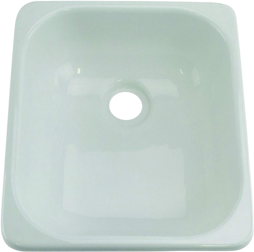 Lippert 209630 RV Single Square Galley Kitchen Sink - 13" x 15"- White