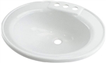 Lippert 209635 RV Single Oval Lavatory Sink - 17" x 20" - White