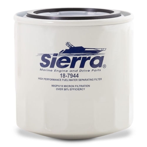 Sierra Marine 18-7944 Fuel Water Separator Filter, 10 Micron, 90 GPH, 11/16 Inch-16 Inlet, 3.875" Height