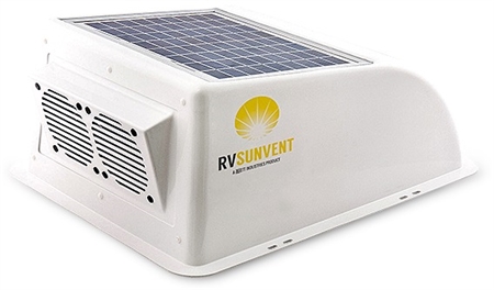 Stoett STO-RVB100WH RV Sunvent Solar Powered RV Vent Cover