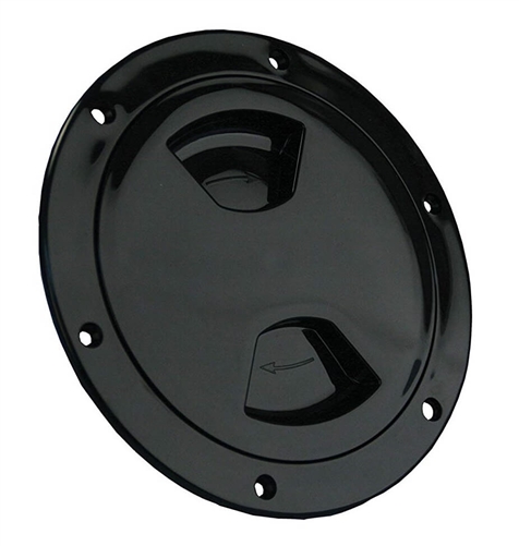 JR Products 31015 Round Access/Deck Plate - 4.45" Cutout - Black