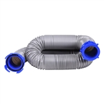 DuraFlex 22195 Gator 3" RV Sewer Hose - 15 ft Extended, 53" Compressed, Steel-Wire Reinforced (Gray, 21-mil)